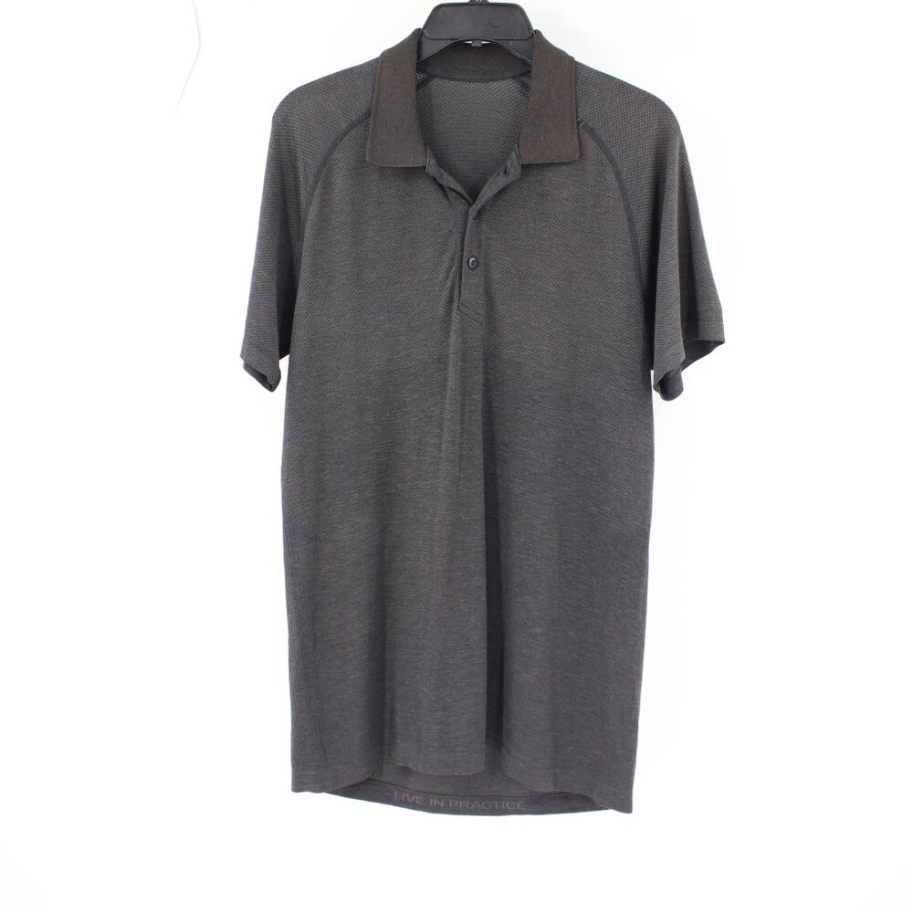 lululemon shirt men's small polo metal vent short sleeve collared golf casual